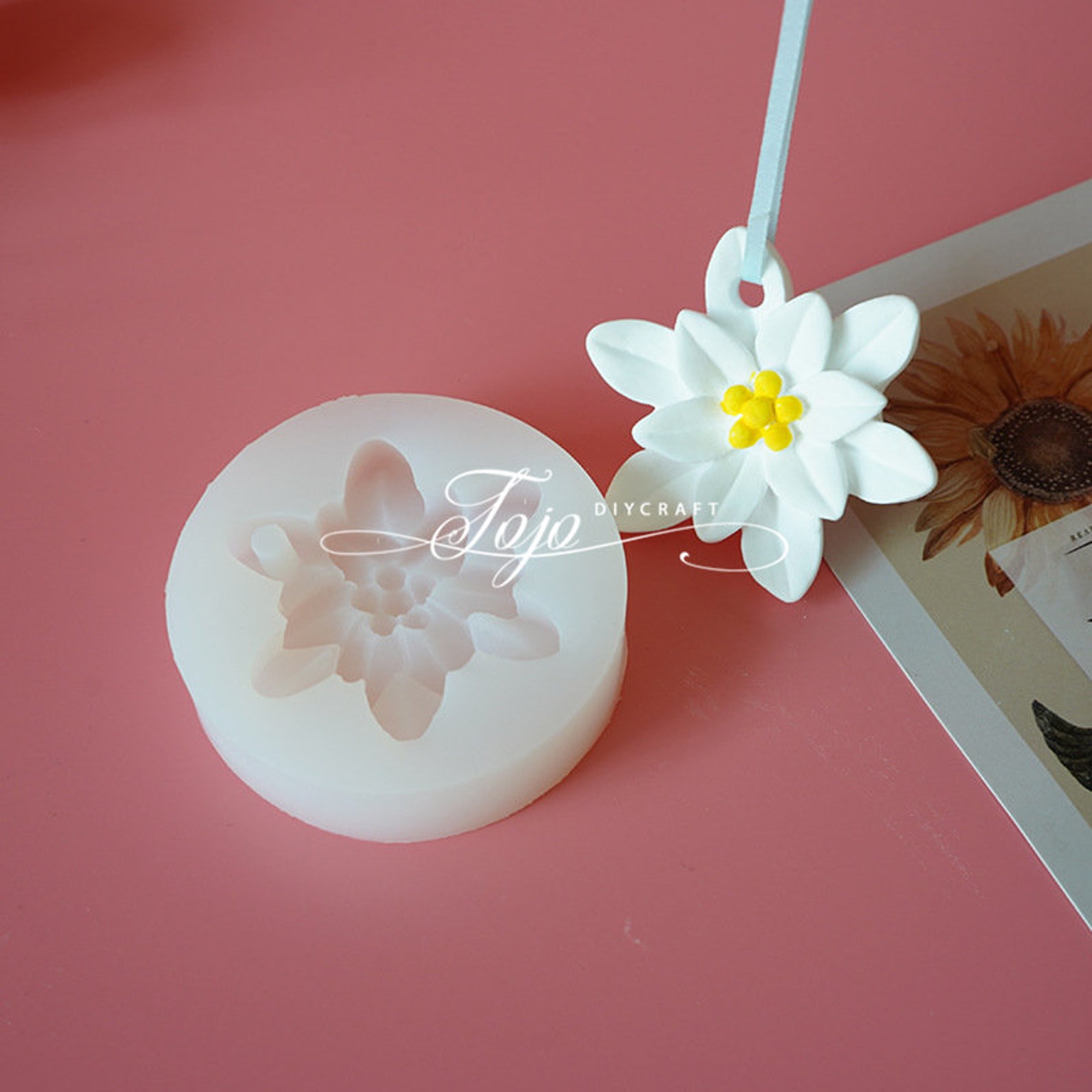 Lotus Flower Silicone Mold With Holeslotus Pendant Resin Etsy