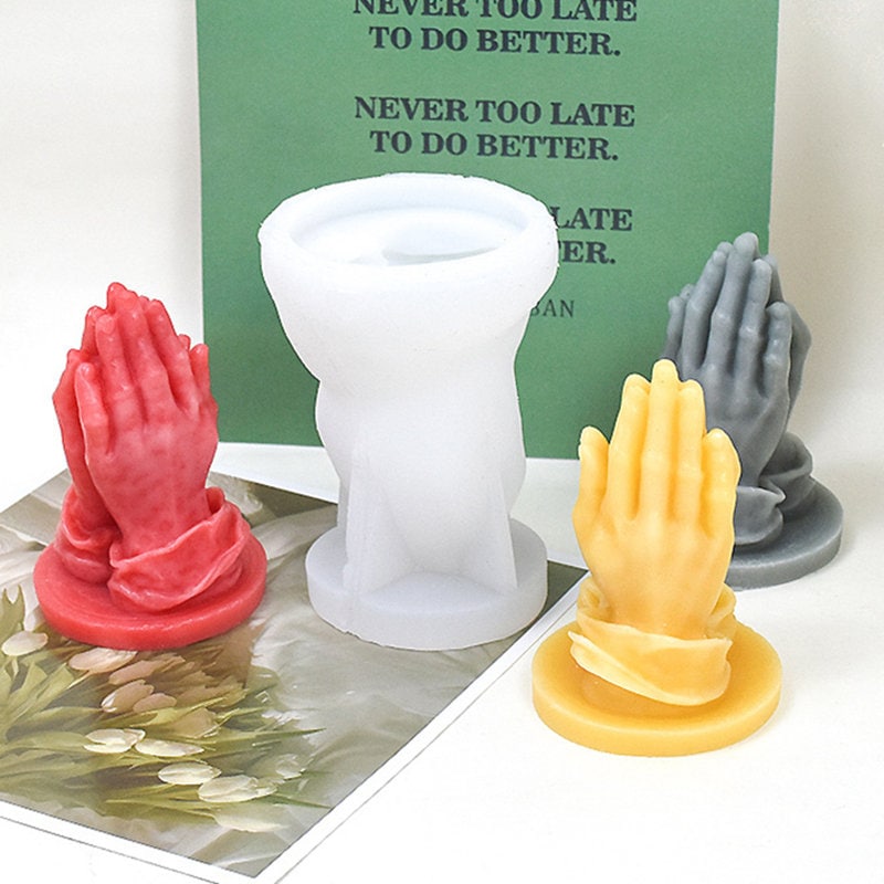  Silicone Molds Hand Candle Beads Prayer Gesture Candle Mold  Hand Shaped Resin Casting Mould Prayer Bead Mold Silicone Candle Mold Beads  Prayer Gesture for Homemade Praying Beads Candle