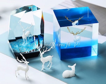 3D Christmas Elk Filler Model-Animal Deer Model per stampo in silicone-materiali di riempimento dello stampo in resina epossidica-DIY Deer Forest Micro Landscape Decor