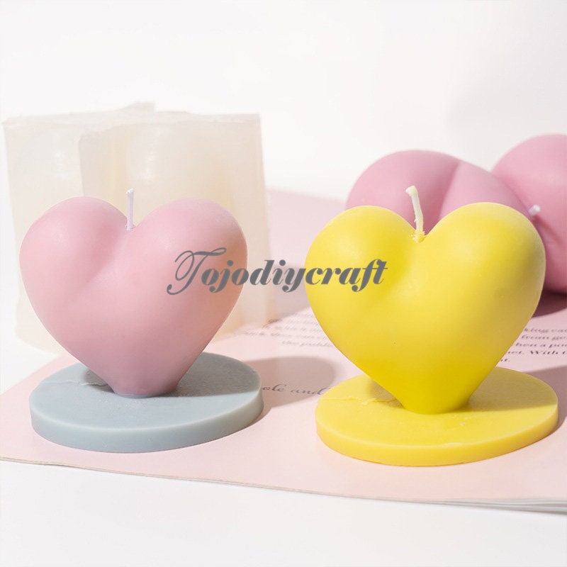 Heart Shape Acrylic Plastic Candle Mold Transparent Heart Candle Mold Love Candle  Mold Handmade Soap Mold Diffuser Making Mold 