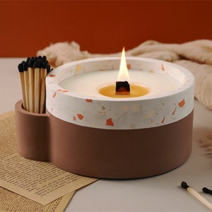 Concrete Candle Vessel Mold-Match Holder Mold-Cement Flower Pot Mold-Round Jar Silicone Mold-Jesmonite Planter Mold-Storage Box Resin Mold