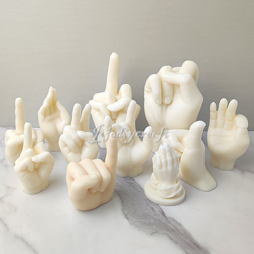 Diy Creative Gesture Vertical Middle Finger Aromatherapy Candle Silicone  Mold Aromatherapy Gypsum Candle Making Resin Mould