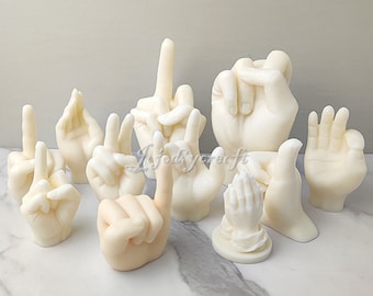 Hand Gesture Candle Mold-Middle Finger Candle Mold-Funny Candle Silicone Mold-Hand Candle Mold-Scented Pillar Candles Mold-Soy Candle Mold