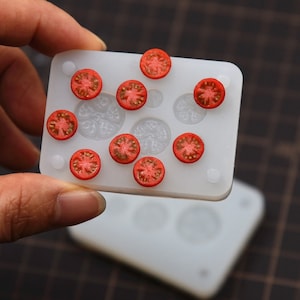 Miniature Tomato Silicone Mold-Tomato Slices Resin Mold-Tomato Earrings Jewelry Making Mold-Polymer Clay Mold-UV Resin Art Mold