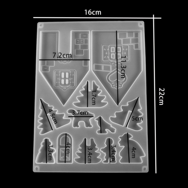 Christmas House Silicone Moldhouse Puzzle Resin Moldcrystal Etsy