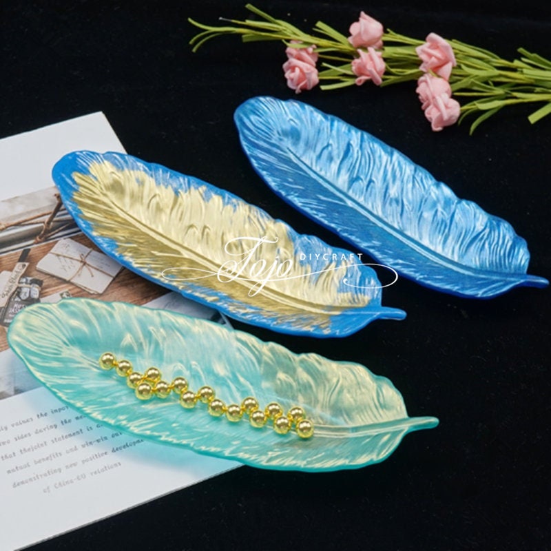 Large Feather Storage Tray MoldColorful Feather Wing Resin Etsy