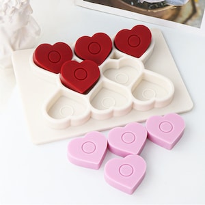 8 Cavity Heart Silicone Mold-Cute Heart Candle Soap Mold-Concrete Cement Heart Mold-Heart Chocolate Cake Decor Mold-Epoxy Resin Art Mold