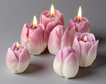 6 Styles Small Tulip Silicone Mold-tulip Flower Candle Mold-floral