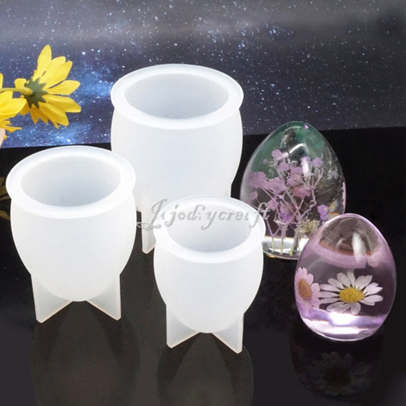 Large Crystal Gem Silicone Mold Resin Flower Preservation Kit with LED  String Lights 9-Pack