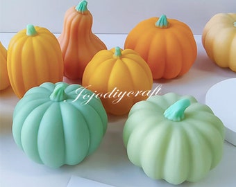 5 styles de moule en silicone citrouille-moule à bougie citrouille d'Halloween-moule à savon citrouille-moule à gâteau fondant à la citrouille-moule à bougie d'aromathérapie bricolage