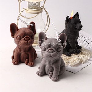 3D Bulldog Candle Silicone Mold-French Bulldog Candle Mold-Bulldog Dog Soap Mold-Bulldog Resin Mold-Bulldog Plaster Art Mold-Animal Dog Mold