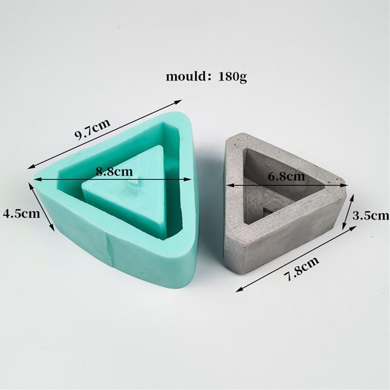 Triangular Plaster Triangle Flower Pot Silicone Mold-small Triangle Planter Pot Mold ...