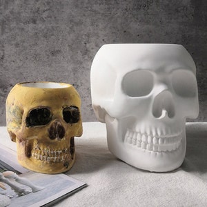 Skull Planter Silicone Mold-Skull Flower Pot Mold-Concrete Planter Pot Mold-Succulent Planter Mold-Cement Jesmonite Vase Home Decor Mold