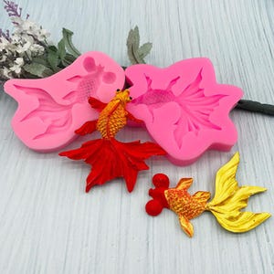 Goldfish Fondant Silicone Mold-Animal Goldfish Mold-Carp Fish Mold-Goldfish Polymer Clay Mold-Chocolate Cake Decor Mold-DIY Baking Molds