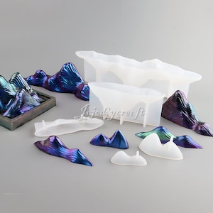 5 Stück Bergspitze Silikonform-Bergspitze Harzform-Bergmodell-Mikro Landschaft DekorForm-Epoxidharz Kunstformen