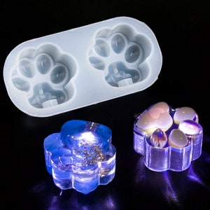 Schattige kattenpoot siliconen mal-kat poot lamp sleutelhanger schimmel-kat poot hars schimmel-dier pootafdruk hanger schimmel-epoxyhars mal-cadeau voor kerst