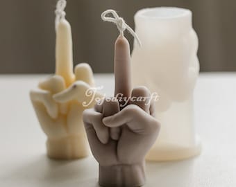 Middle Finger Silicone Mold-Middle Finger Candle Mold-Hand Gesture Candle Mold-Funny Candle Mold-DIY Aromatherapy Plaster Soap Mold