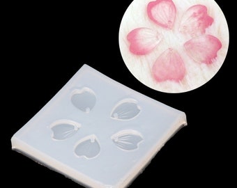 Kawaii Cherry Blossoms Petals Mold-Sakura Flower Petal Silicone Mold with Holes-UV Resin Craft Mold-Crystal Epoxy Jewelry Pendant Mold
