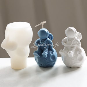 3D Astronaut Candle Silicone Mold-Astronaut Candle Mold-Moon Traveler Candle Mold-Scented Plaster Astronaut Mold-Moon Astronaut Soap Mold
