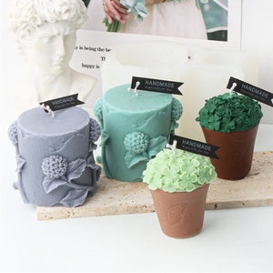 Flower Pot Candle Silicone Mold-Succulent Candle Mold-Floral Pattern Candle Mold-Embossed Pillar Candle Mold-Jesmonite Plaster Art Mold