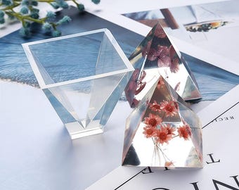 Geometric Pyramid Silicone Mold-Crystal Pyramid Resin Mold-Orgonite Pyramid Mold-Energy Pyramid Mold-DIY Dried Flower Specimen Decor Mold