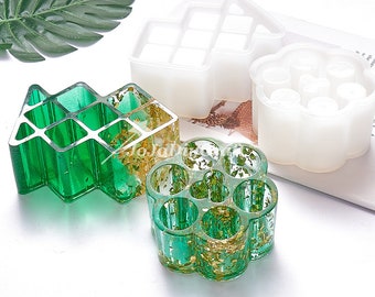 Lipstick Storage Box Resin Mold-Lipstick Holder Silicone Mold-Resin Pigment Holder Mold-Essential Oil Holder Mold-Nail Polish Storage Mold