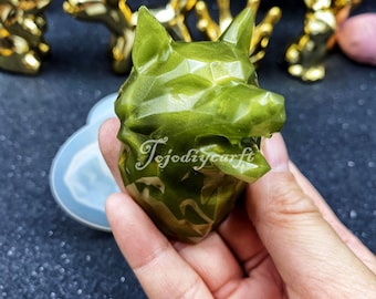 Geometric Wolf Silicone Mold-Animal Wolf Mold-Wolf Head Keychain Mold-Resin Plaster Wolf Head Mold-DIY Aromatherapy Plaster Mold