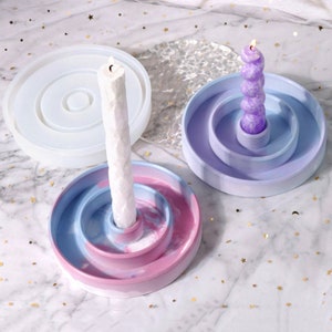 Circle Candle Holder Silicone Mold-Round Candlestick Home Decor Mold-Concrete Cement Jesmonite Tray Mold-Epoxy Resin Crafts Mold