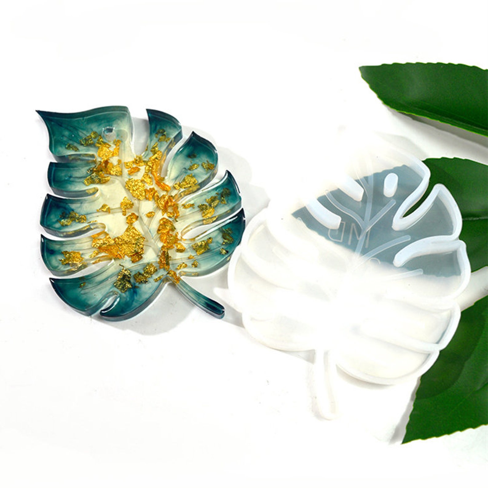 Monstera Leaf Silicone Moldlarge Monstera Leaf Tray Moldpalm Etsy