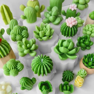 45 Styles Succulent Candle Silicone Mold-Succulent Plants Candle Mold-3D Cactus Candle Mold-Colorful Succulent Resin Mold-Garden Decor Mold