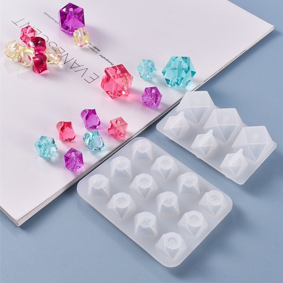 Silicone Beads Mold, Making Jewelry Casting Mould Necklace Bracelet Resin  Pendant Drop Craft Tool with 29 Types Round Square,Oval, Heart Shape for