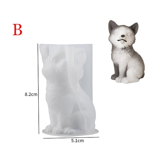 Moule à Bougie Renard 3D En Silicone - Moule Animal Pour Bougies, Résine Et Savon, Idéal Création Artisanale