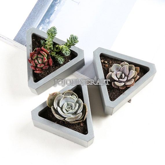 Ceramics Pottery Triangle Silicone Flower Pot Molds Concrete