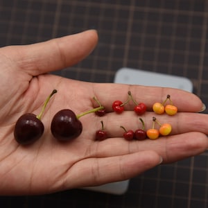 Miniature Red Cherry Silicone Mold-Fruit Cherry Resin Mold-Cherry Earrings Jewelry Making Mold-Polymer Clay Mold-UV Resin Art Mold