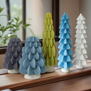 Christmas Pillar Candle Silicone Mold-Christmas Tree Candle Mold-Pine Tree Candle Mold-Soy Wax Candle Mold-DIY Aromatherapy Plaster Mold