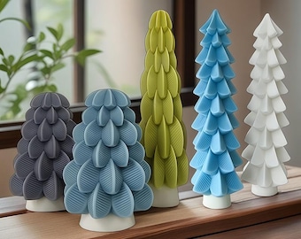 Christmas Pillar Candle Silicone Mold-Christmas Tree Candle Mold-Pine Tree Candle Mold-Soy Wax Candle Mold-DIY Aromatherapy Plaster Mold