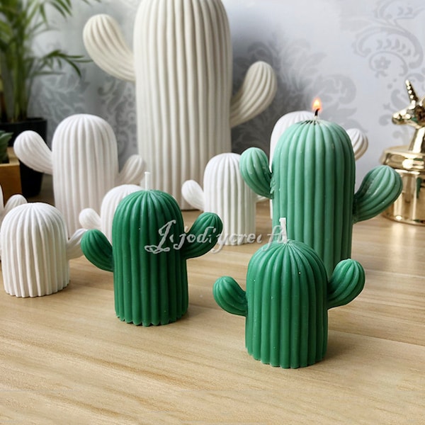 3D Cactus Bougie Silicone Moule-Succulent Cactus Bougie Moule-Cactus Plante Bougie Moule Parfumé Plâtre Cactus Moule-Soja Bougie Moule