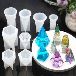 Geometric Jewelry Holder Mold-Jewelry Holder Cone Mold-Hexagonal Pyramid Resin Mold-Jewelry Display Stand Mold-Epoxy Resin Art Mold