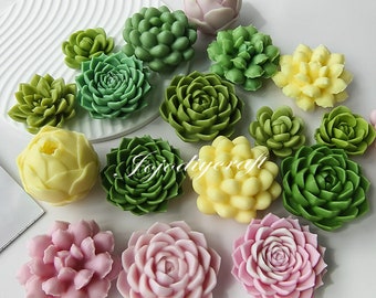 8 stili succulente fondente stampo in silicone-piante succulente candela stampo-succulento fiore resina stampo-torta al cioccolato-stampo decorazione giardino