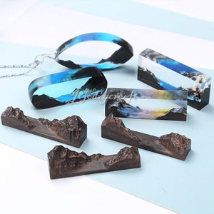 Solid Wooden Mountain Peak Filler Model-Wood Mountain Peak Model-Resin Wooden Necklace Pendant Filling Materials-DIY Micro Landscape Decor