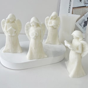 Molde de silicone para menina anjo-buquê de vela de anjo molde-deusa molde de vela-molde de estatueta de anjo-concreto cimento anjo molde-molde de gesso jesmonite