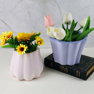 2 estilos jarrón silicona molde-florero resina molde-florero geométrico molde-hormigón macetero maceta molde-jesmonite cemento jarrón molde-hogar decoración molde