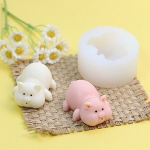Precioso molde de silicona de cerdo-Molde de vela de cerdo animal-Molde de resina de llavero de cerdo pequeño-Molde de Fondant de cerdo de dibujos animados-Molde de decoración de pastel de Chocolate