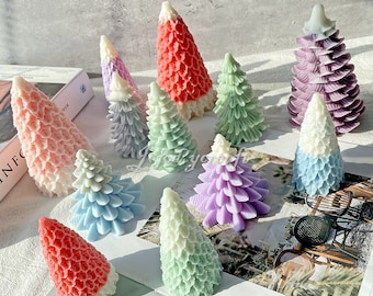 Christmas Tree Candle Mold-Christmas Pine Tree Candle Mold-Snow Tree Candle Mold-Candle Silicone Mold-Scented Candles Mold-Soy Candle Mold