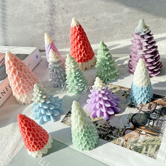 Christmas Tree Candle Mold-Christmas Pine Tree Candle Mold-Snow Tree Candle Mold-Candle Silicone Mold-Scented Candles Mold-Soy Candle Mold