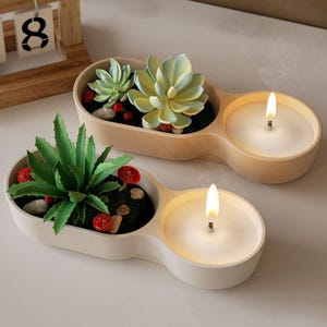 Geometric Planter Silicone Mold-Succulent Pot Mold-Round Candle Holder Mold-Concrete Candle Vessel Mold-Jesmonite Plaster Resin Decor Mold