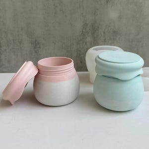 Pudding Jar Silicone Mold-Pudding Cup Resin Mold-Round Bottle Mold-Jewelry Trinket Box Mold-Concrete Candle Jar Mold-Jesmonite Plaster Mold