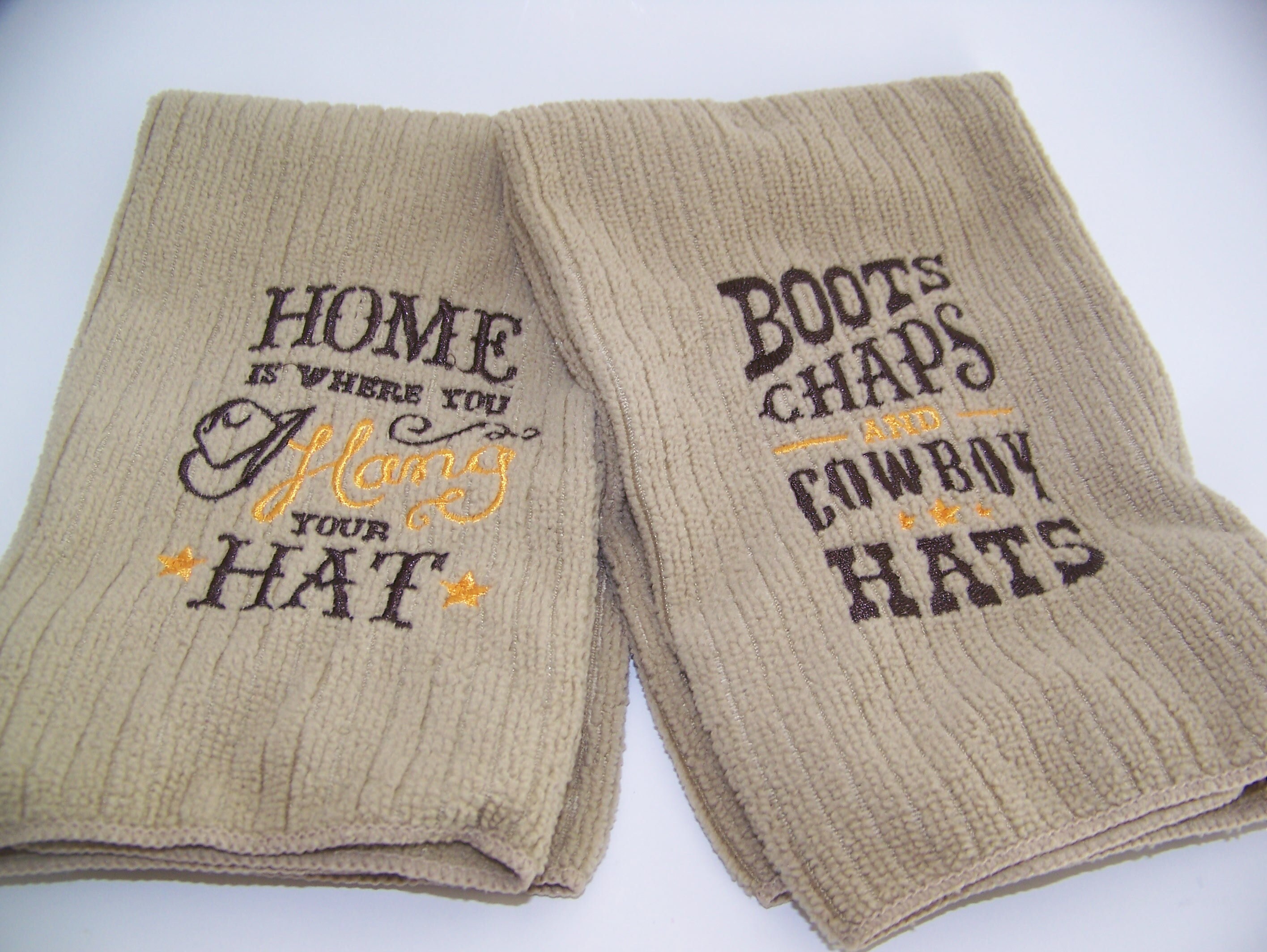 Western Kitchen Decor Tea Towels Beige Hand Towels Etsy