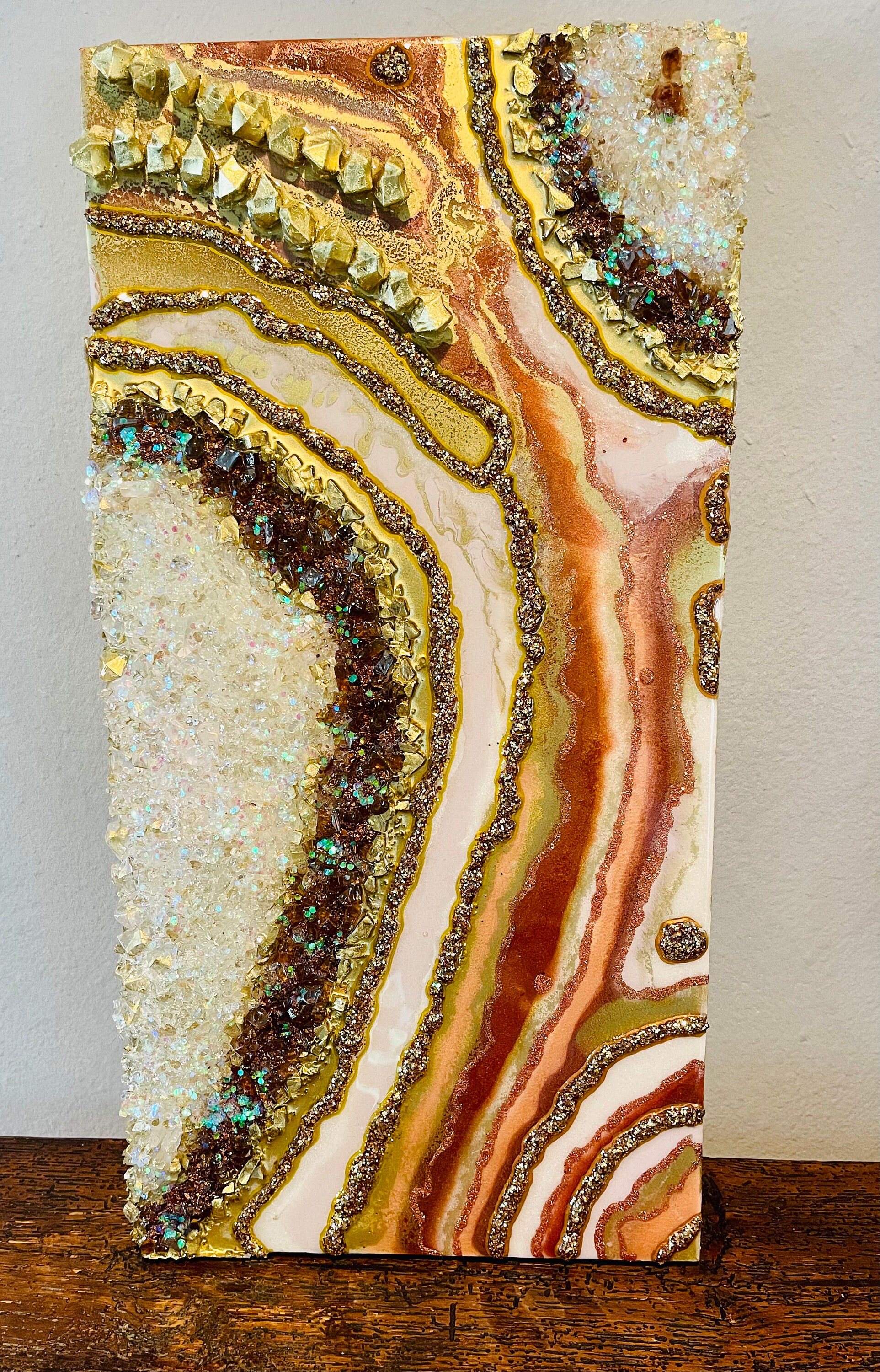 Resin Art with Crystals. Genuine Quartz and Citrine Etsy