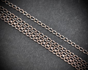 Zuiver koperen verlengketting, 5 mm schakelgrootte, 2 meter lengte Gesoldeerde schakel, Sieraden vinden, 6 voet volledige lengte, Geen beplating, Massief ruw koper